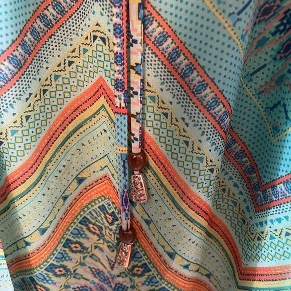 Boho Multicolored Maxi Multiprint Sleeveless Lined Dress  Sz M - Picture 9 of 11